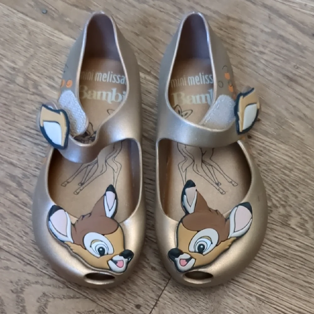 Mini Melissa Girls Gold Bambi Mary Jane Jelly Shoes